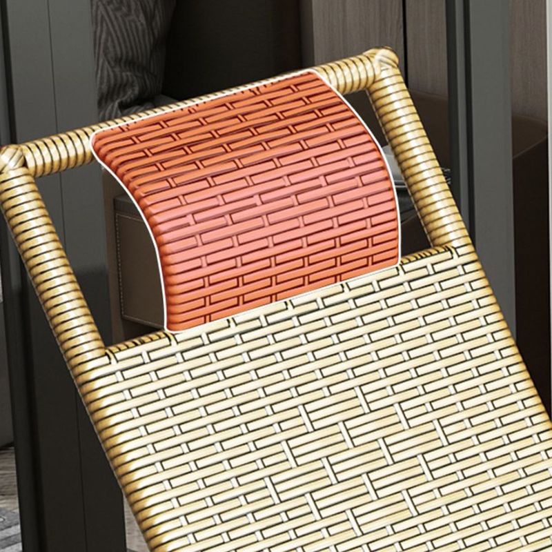 Modern Recliner Chair Color Block Rattan Rocker Chair with Dark Legs