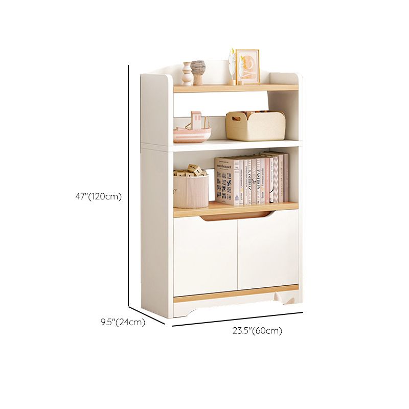 Contemporary Wood Chest Rectangle with Doors Side Cabinet with Shelves