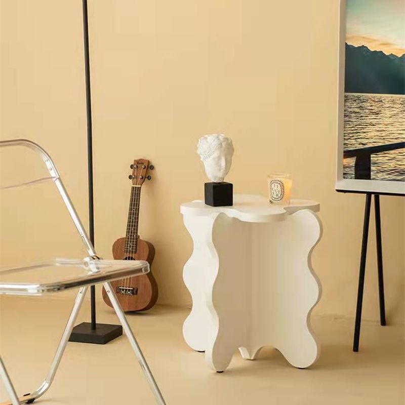 Modern Style Colored Irregular Side Table Faux Wood End Table Set