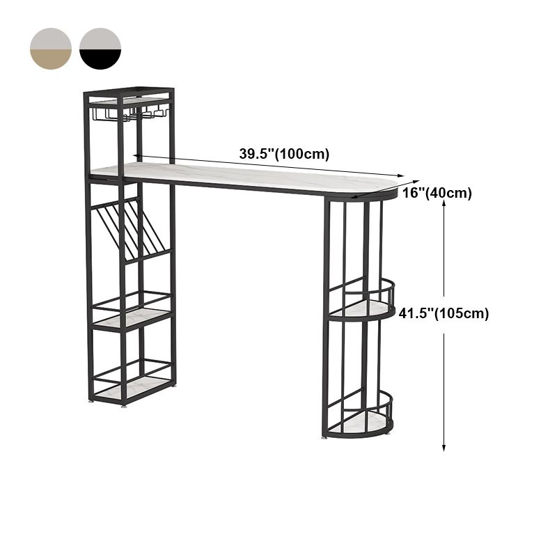 Table à manger au bar moderne table de hauteur du bar intérieur avec étagères haut de 42 pouces