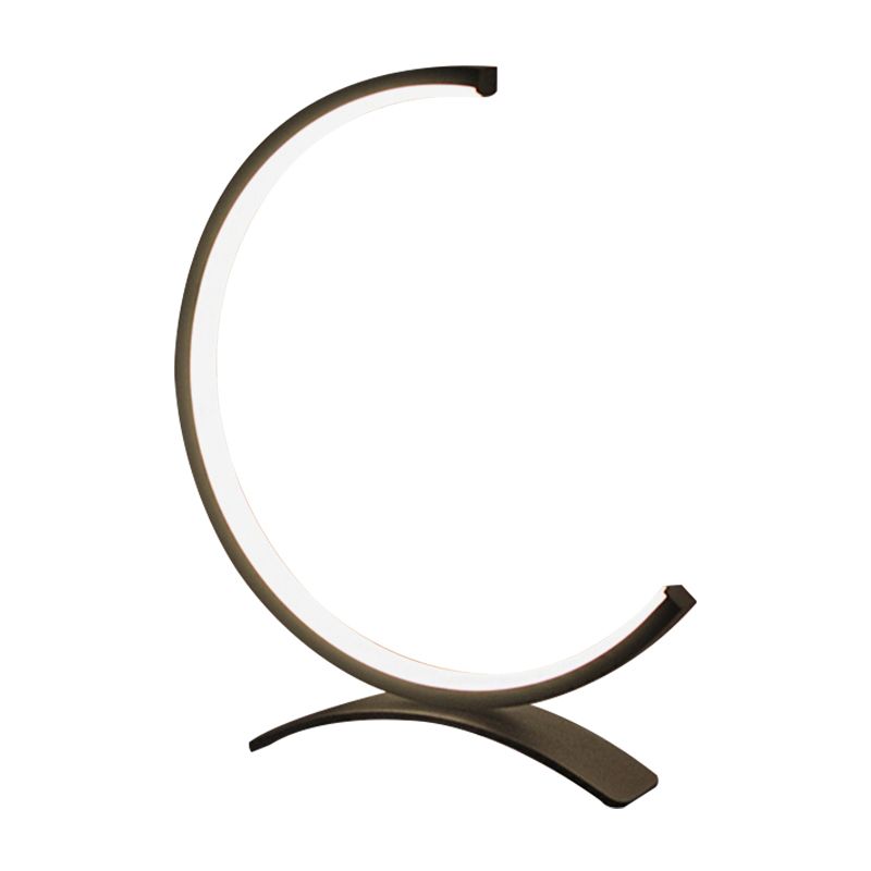 Livre de lecture LED contemporain Light Black Bent Small Lampe de bureau avec une teinte acrylique