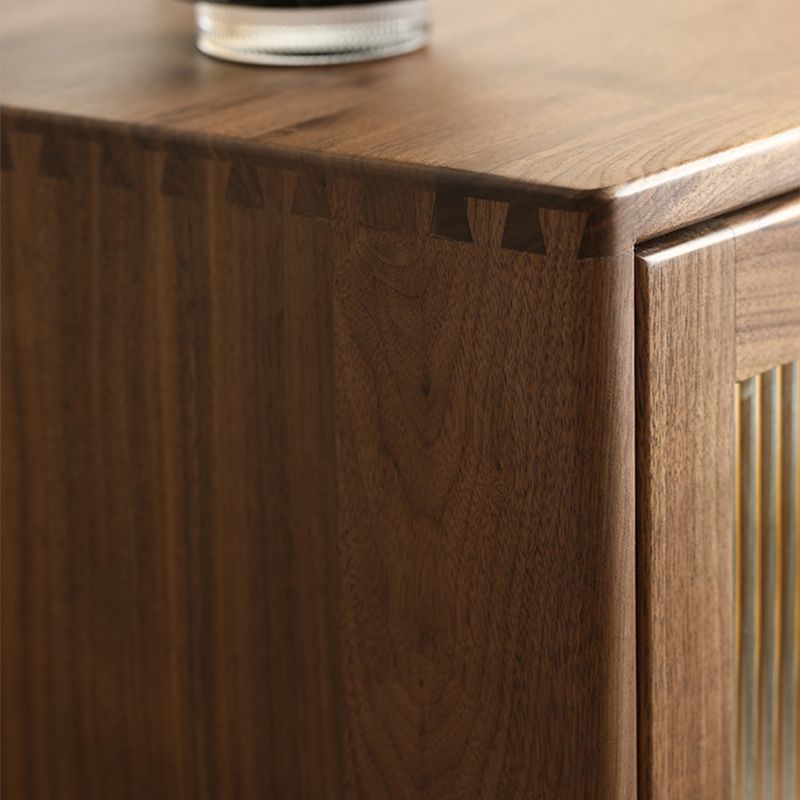 Mid-Century Modern Walnut Storage Cabinet Solid Wood Brown Storage Cabinet