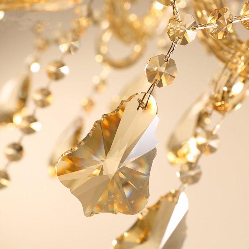 Gold Sputnik Pendant Light in Traditional Luxury Style Crystal Chandelier for Living Room