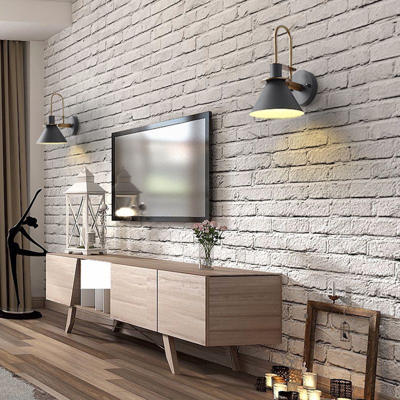 Nordic Style Iron Wall Light Colorful Cone Shape Wall Lamp for Living Room