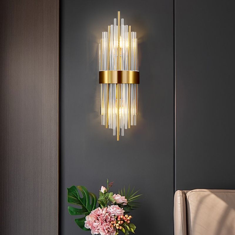 2 lichten Wand SCONCE Moderne stijl Unieke vorm Crystal Wall Mount Light Fecture in messing
