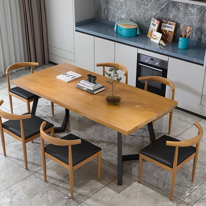 Industrial 1/2/7 Pieces Dining Set Solid Wood Dining Table for Home Use