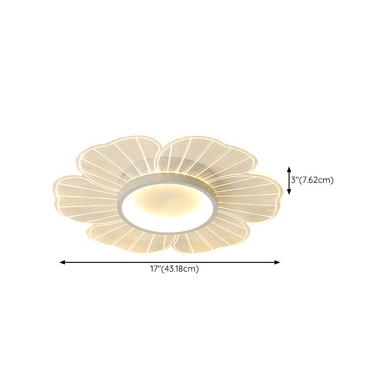 Flower Shape Flush Mount Modern Style Acrylic 1 Lights Led Flush Mount in White