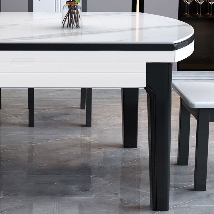 Kitchen Dinner Table Dining Room Stone Drop-Leaf Dining Table