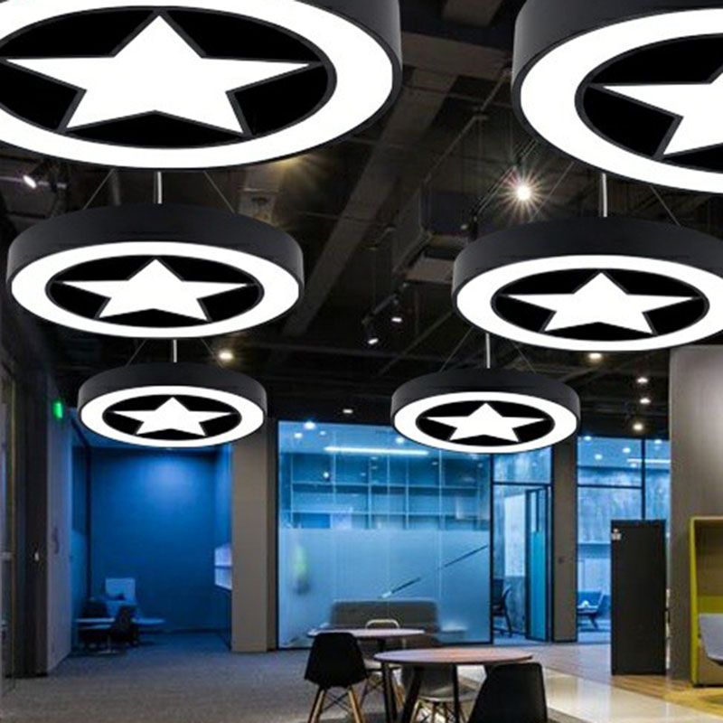 Minimalistische cirkelvormige kroonluchter verlichting Acryl vergaderruimte LED HANDER LICHT