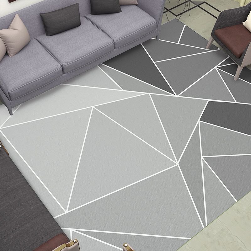 Simple Multi Colored Geo Rug Polypropylene Modern Area Carpet Non-Slip Backing Washable Indoor Rug for Living Room