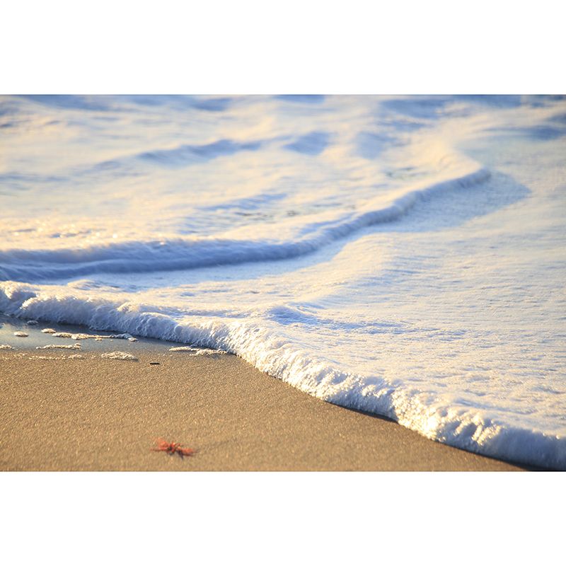 Sandy Beach Mural Wallpaper Moisture Resistant for Sleeping Room, Personalized Size Available