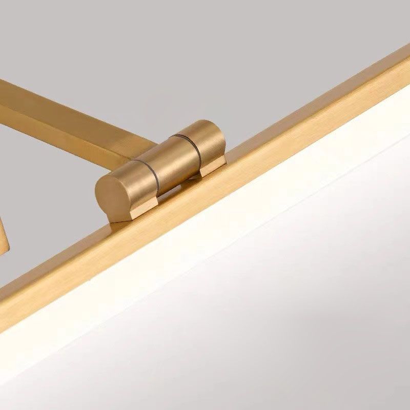 1 Light Linear Shade Wall Sconce Post-Modern Simple Style Mirror Wall Lighting in Brass