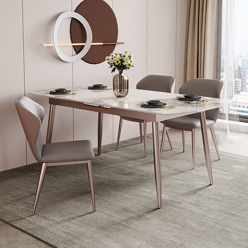 Extendable Dining Table Rectangle Modern Dining Table for Dining Room