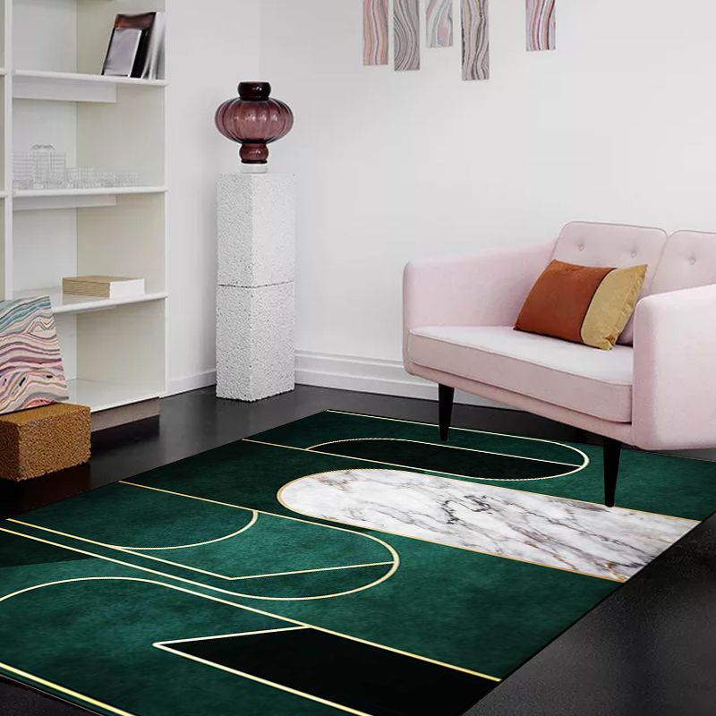 Groen nieuw tapijten Polyester Marmeren oppervlak Patroon Tapijt Wasbaar Non-Slip Achterstapijt voor de woonkamer