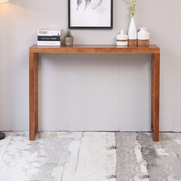 12 inch Wide Accent Table Mid-Century Modern Rectangle Wood Console Table