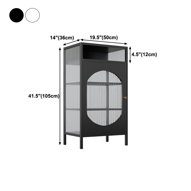 Living Room Metal Kitchen Server 20-inch Length Glass Door Dining Server