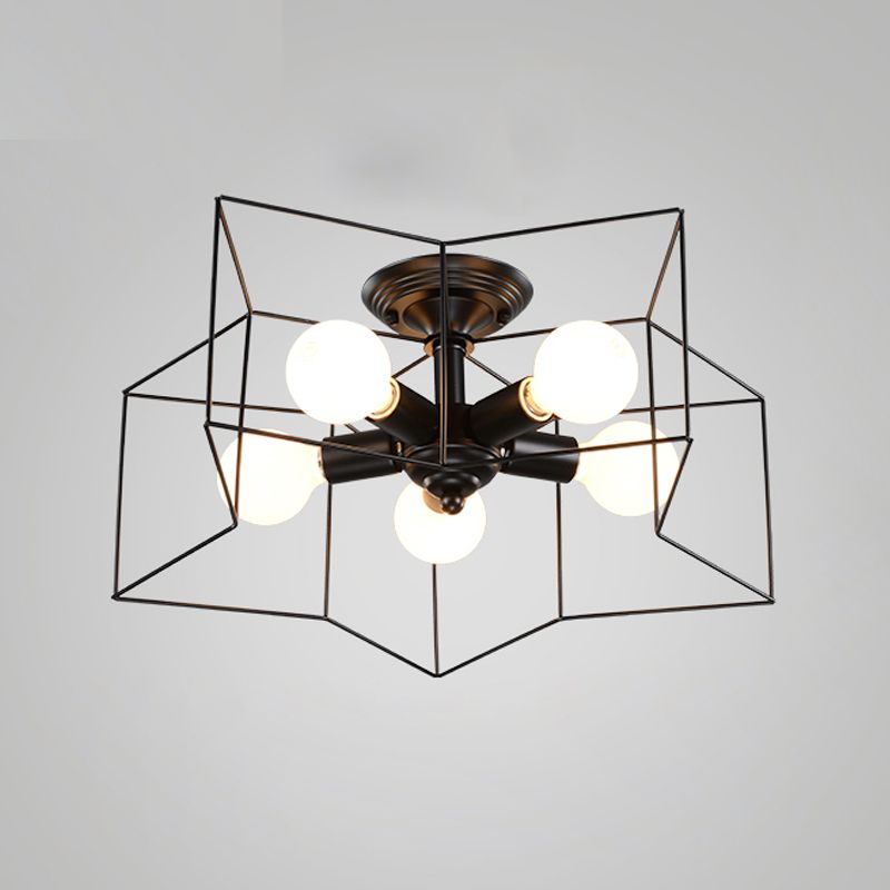 Star Metal Close to Ceiling Light Simple Ceiling Mounted Fixture