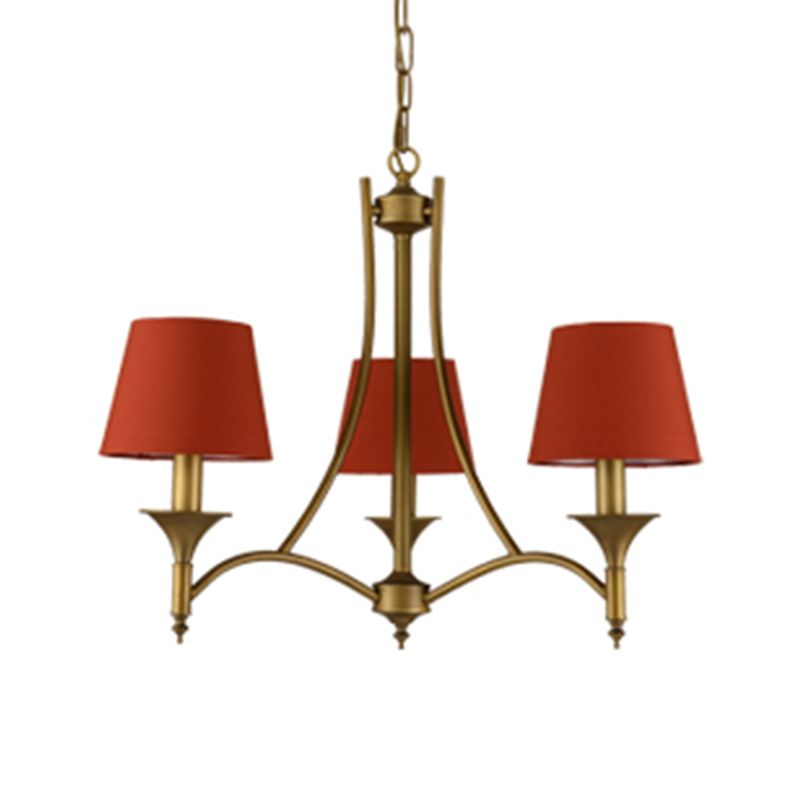 Multi-head hangende verlichtingsarmaturen Amerikaanse stijl vat kroonluchter hanglamp met stofschaduw