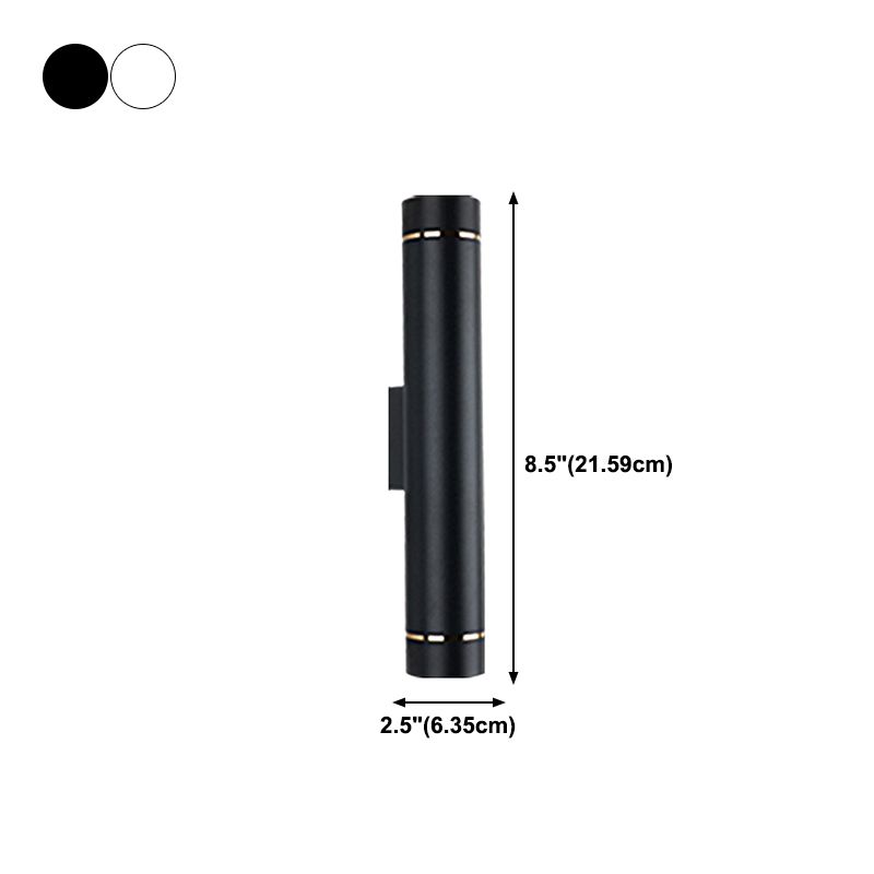 2 Lights Cylinder Wall Lights Modern Style Metal Wall Lighting Fixtures