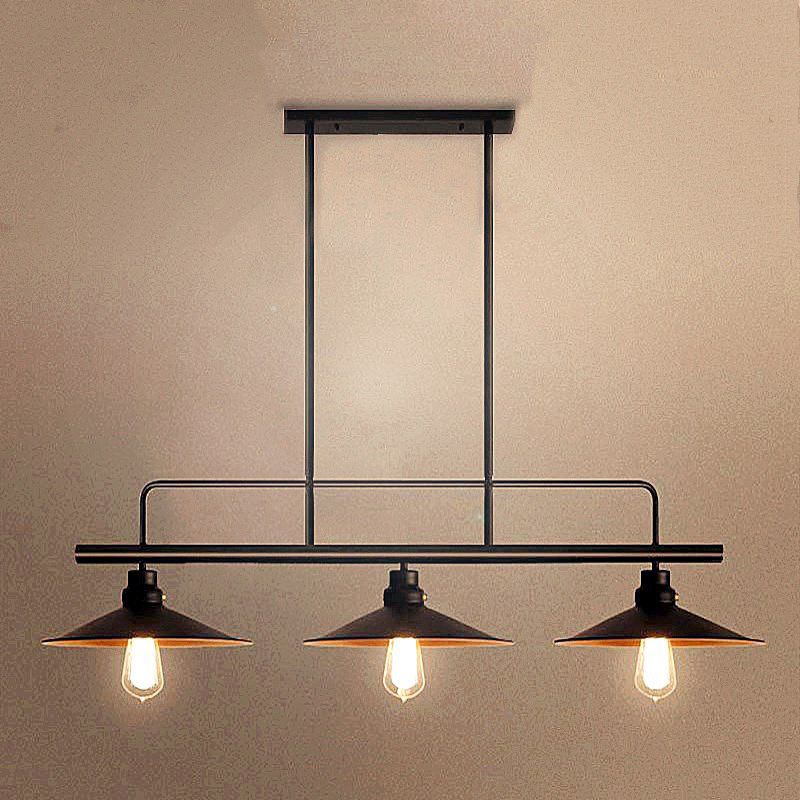 Industrial Vintage Symmetrical Island Pendant Light Wrought Iron Ceiling Light for Commercial Place