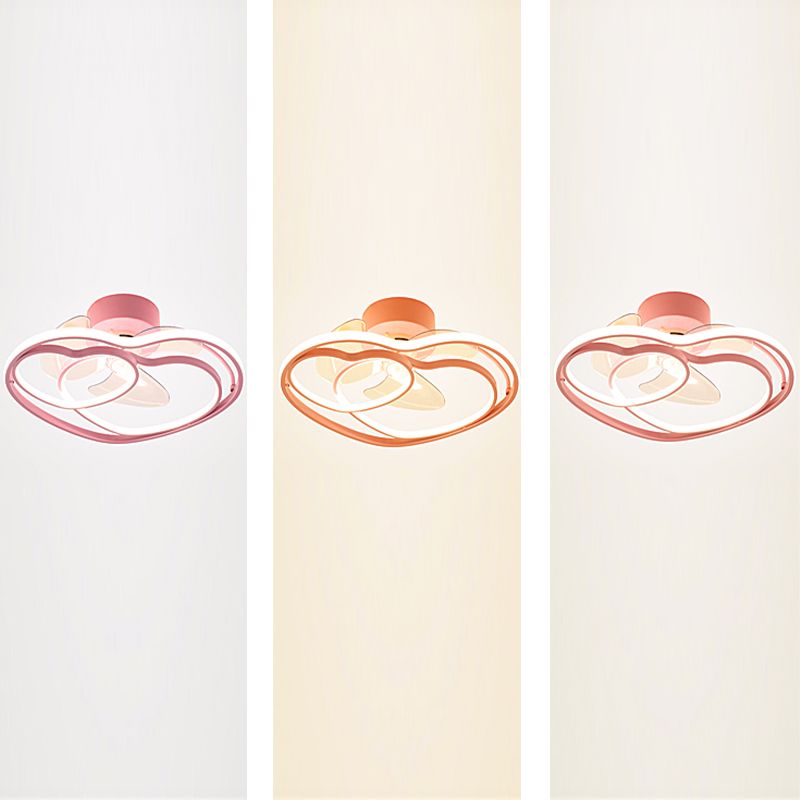 Simple Ceiling Fan Light Modern Multi-Light LED Ceiling Mount Lamp for Bedroom