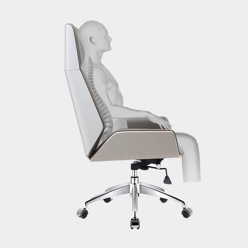 Chrome Metal Frame Modern Desk Chair with High Back Armless Executive Office Chair