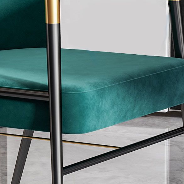Nordic Style Velvet Dining Chair Metal Dining Arm Chairs for Restaurant Use