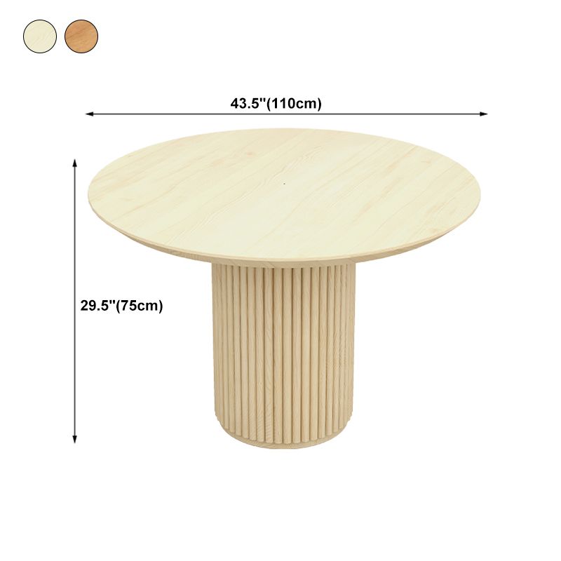 Modern Pedestal Casual Dining Table Round Solid Wood Dinner Table Kitchen Home
