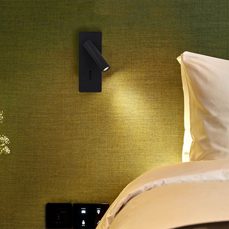 Aluminium Rechteckige LED -Wandlampe im modernen prägnanten Stil Eisenlesen Wandleuchten für Schlafzimmer