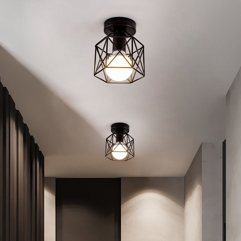 Contemporary Single Golden Flush Mount Lighting Metal Ceiling Light for Bedroom
