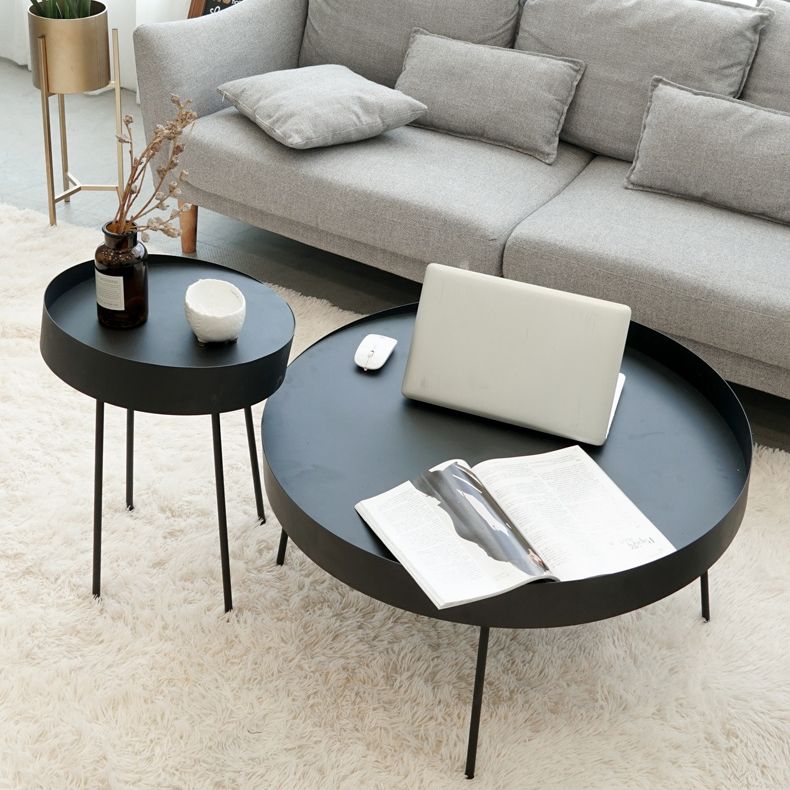 Geometric Metal Coffee Table Modern 4 Legs 15.7''/23.6''/31.5'' Cocktail Table
