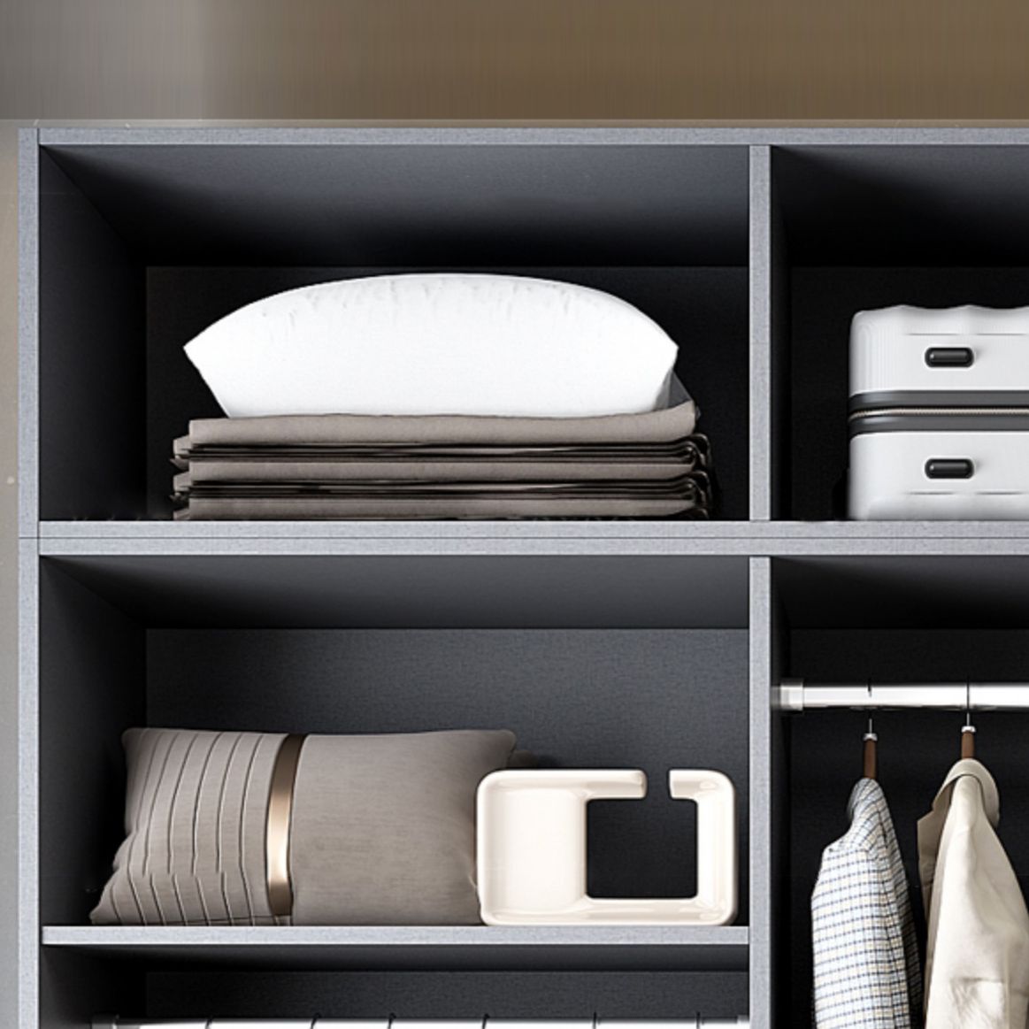 Contemporary Wooden Wardrobe Soft Close Door Wardrobe Closet