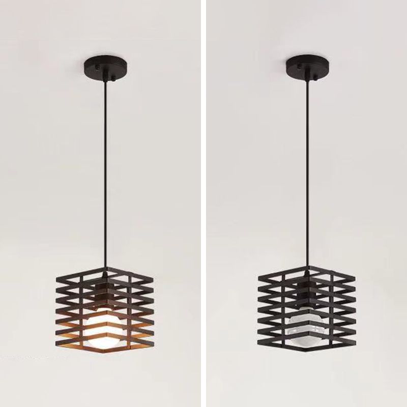Simple Cage Hanging Island Light Industrial Hanging Lighting Fixture for Dining Room
