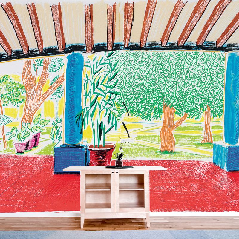 Washable Courtyard Painting Murals Art Deco Non-Woven Material Wall Covering for Home
