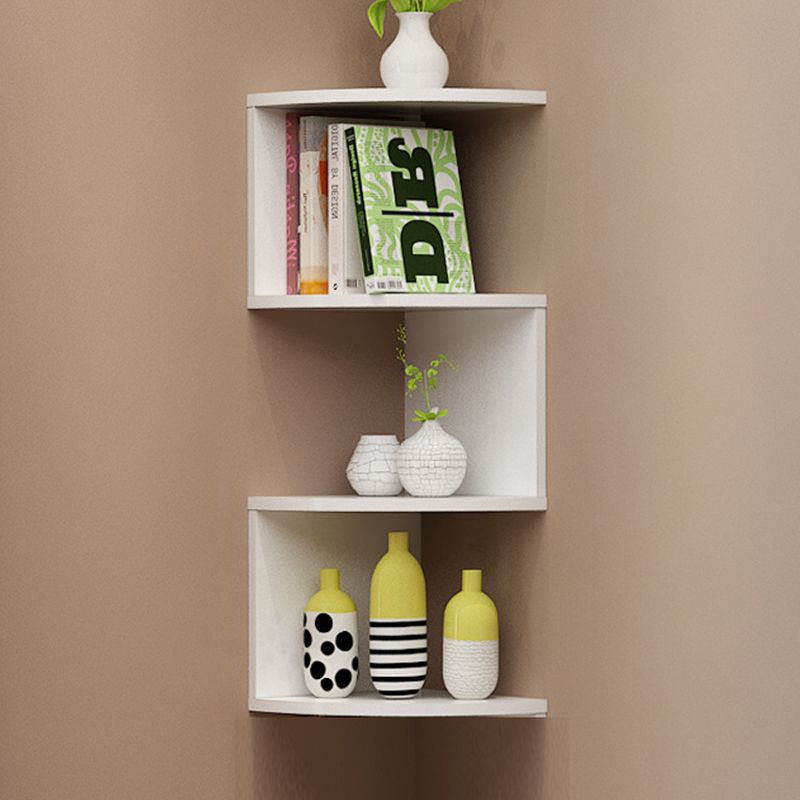 Contemporary Style Wall Mounted Bookcase Engineered Wood Bookshelf