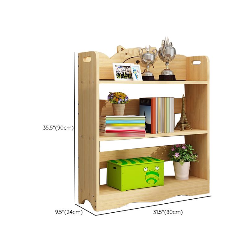 Modern Vertical Wooden Shelf Bookcase Shelves Included Natural Bookshelf for Home