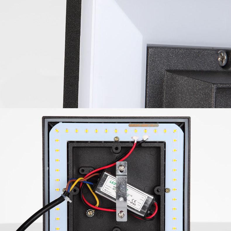 6" Height Simplicity Metal Wall Light Modern Style Geometric Patio Aisle Sconce Light in Frosted Black