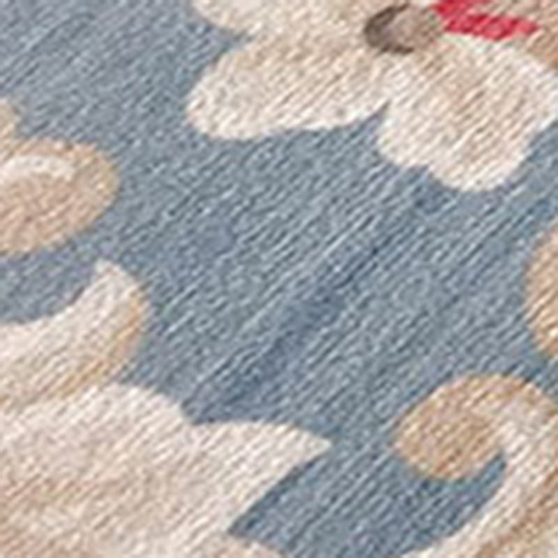 Contemporary Creative Border Rug Marble Surface Print Carpet Non-Slip Backing Carpet for Home Decor