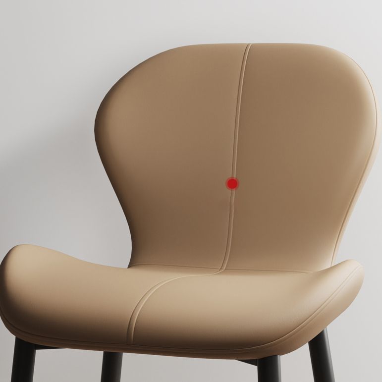 Indoor Modern Upholstered Dining Chair Matte Finish Solid Back Side Chair