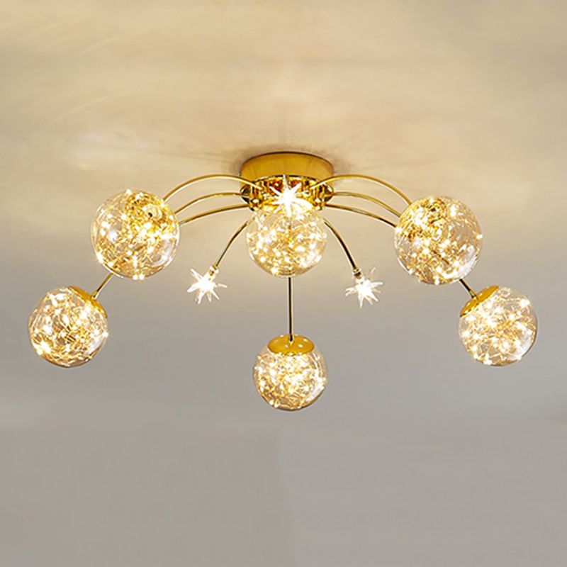 Contemporánea de lámpara de altura de la esfera de la esfera de la luz de vidrio de montura de vidrio en oro