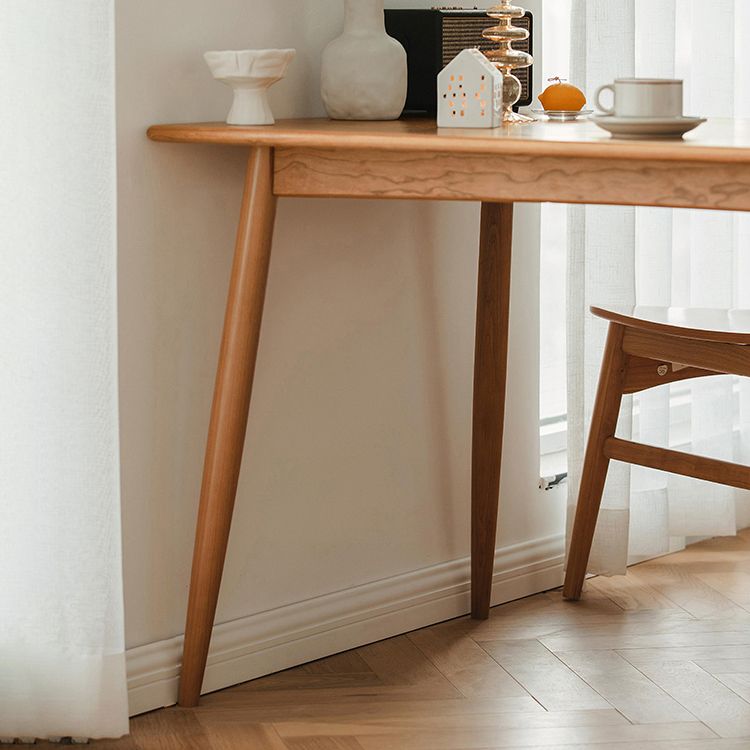 Contemporary Fixed Solid Wood Dining Table with 4 Solid Wood Legs Base Kitchen Dining Set