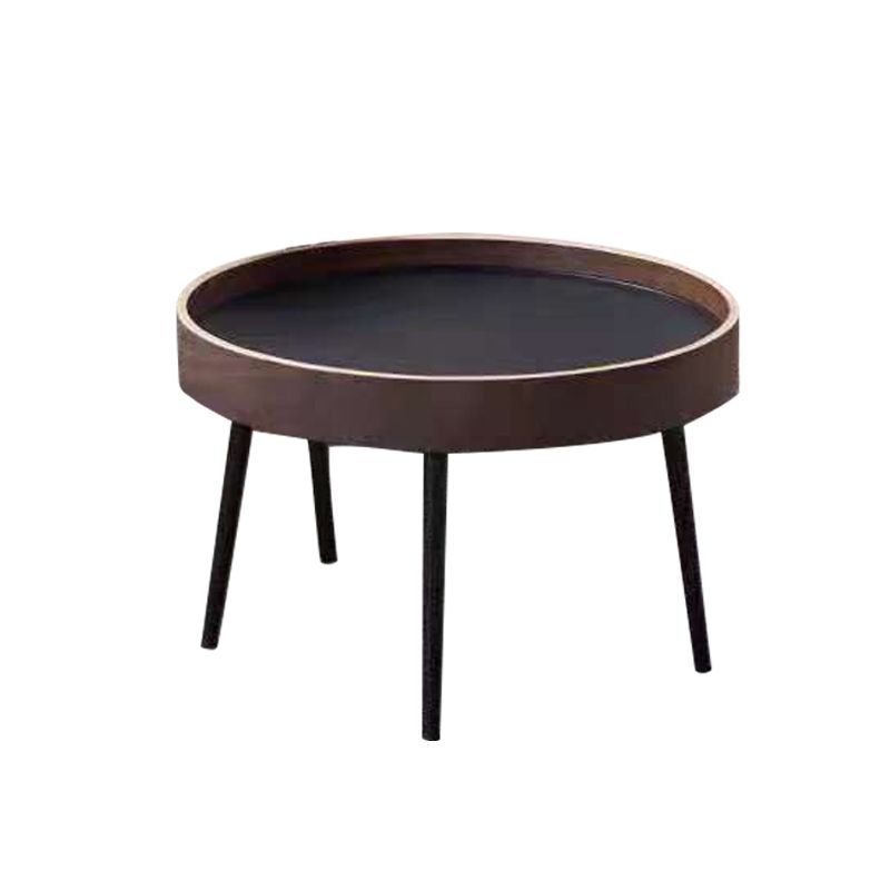 4 Legs Round Tray Top Coffee Table Contemporary Wood Coffee Table