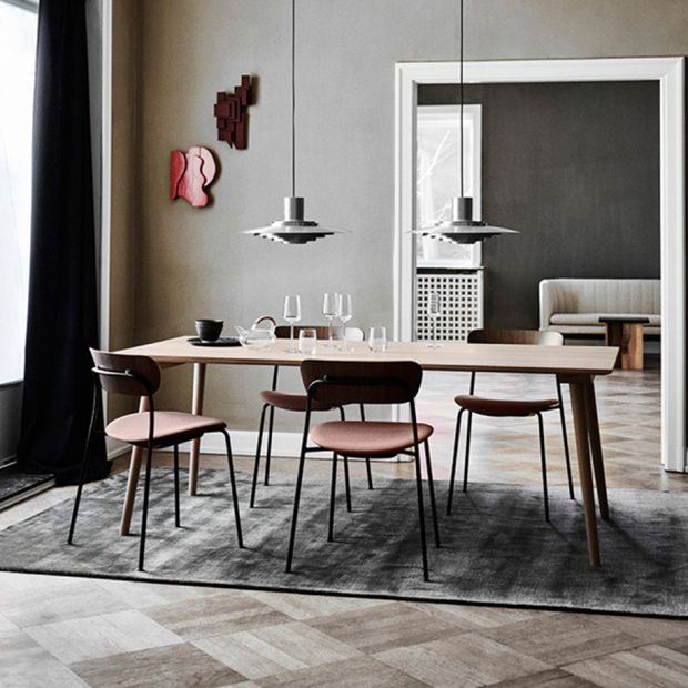 Magasin de thé au lait moderne, chaise latérale à dossier ouvert, chaise de salle à manger en bois avec pieds noirs