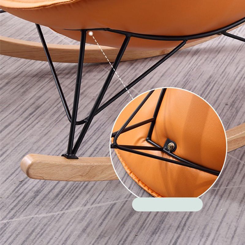 Modern Rocker Chair Metal Frame Dirt Resistant Spindle Rocker Chair with Cushions