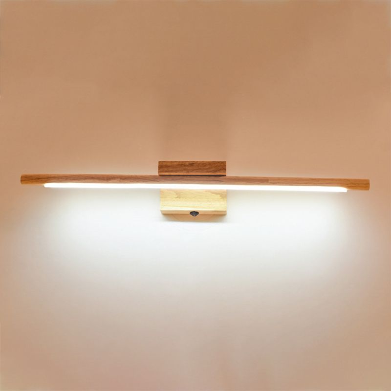 Modern Style Linear Vanity Lighting Fixtures Wood 1 Light Vanity Wall Sconce