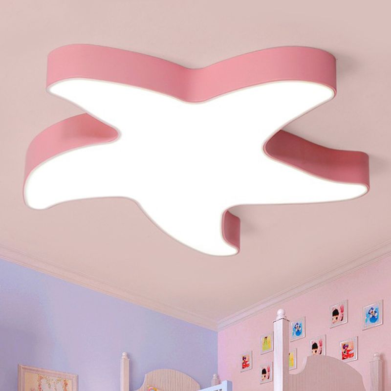 Macaron Loft Starfish Flush Mount Light Acrylic Candy Colored Ceiling Light