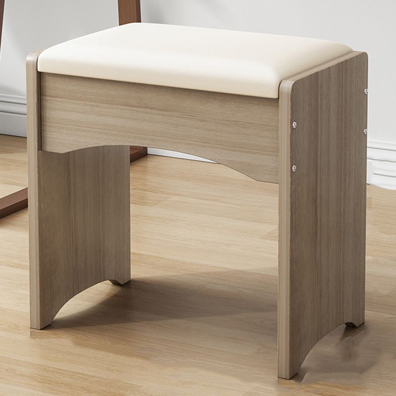 Mid-Century Modern Ottoman Rectangle Genuine Leather Pure Color Water Resistant Ottoman