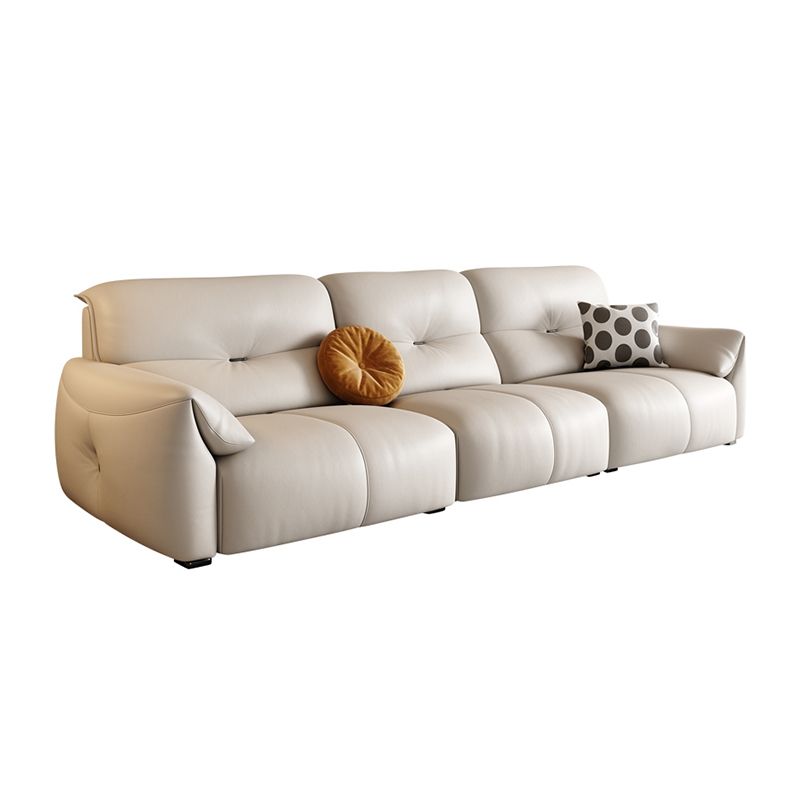 Modern Genuine Leather Sectional Sofa, Pillow Top Arm Sectional Sofa