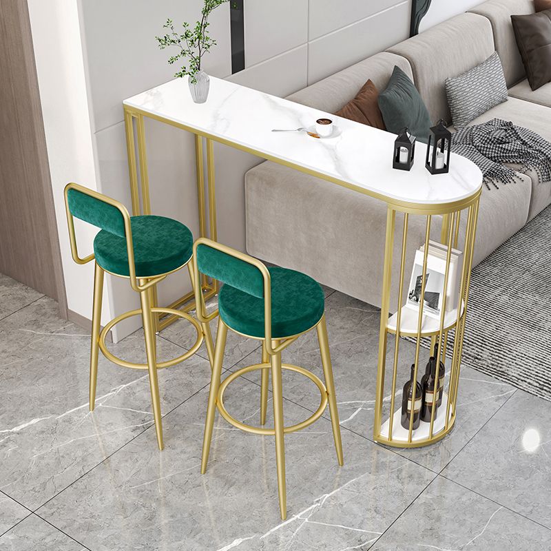 Modern 1/2/3 Pieces Bar Table Set Stone Counter Table with High Stools for Living Room