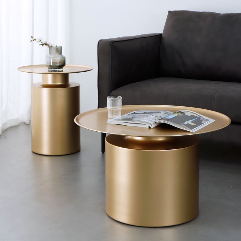 Tray Top Metal Coffee Table Mid-Century Modern Pedestal Cocktail Table